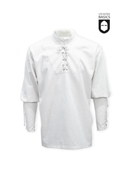 Chemise pirate en coton blanc naturel