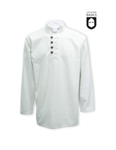 Chemise boutonnée médiévale, blanc naturel