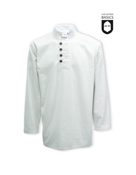 Chemise boutonnée médiévale, blanc...