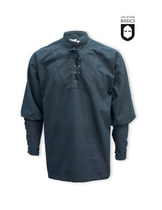 Chemise pirate en coton noir