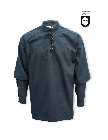 Chemise pirate en coton noir