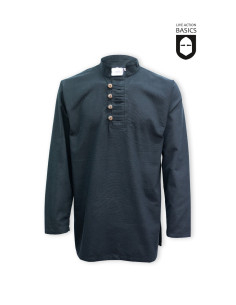 Chemise boutonnée médiévale, noire