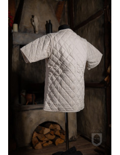 Gambison médiéval rembourré à manches courtes, blanc naturel 2