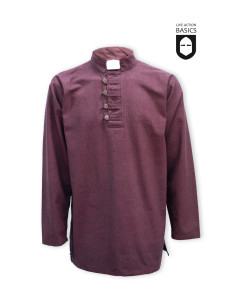 Chemise boutonnée médiévale, marron