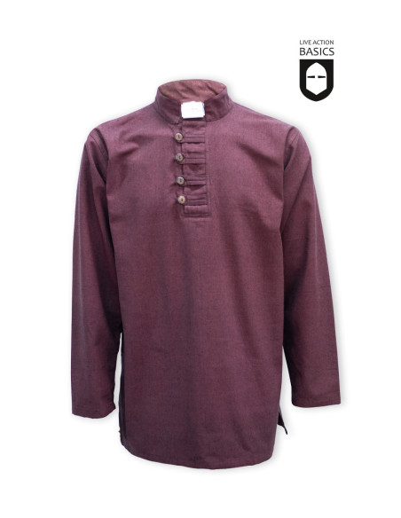 Chemise boutonnée médiévale, marron