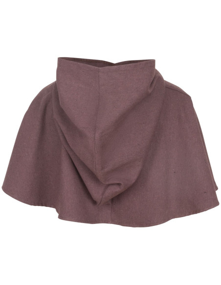 Gugel médiéval en coton marron et noir