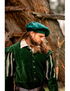 Parlota Renaissance en coton vert, modèle Kurt
