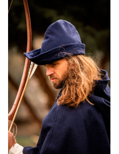 Bonnet Robin des bois en laine bleue
