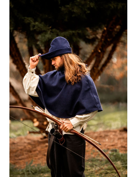 Bonnet Robin des bois en laine bleue