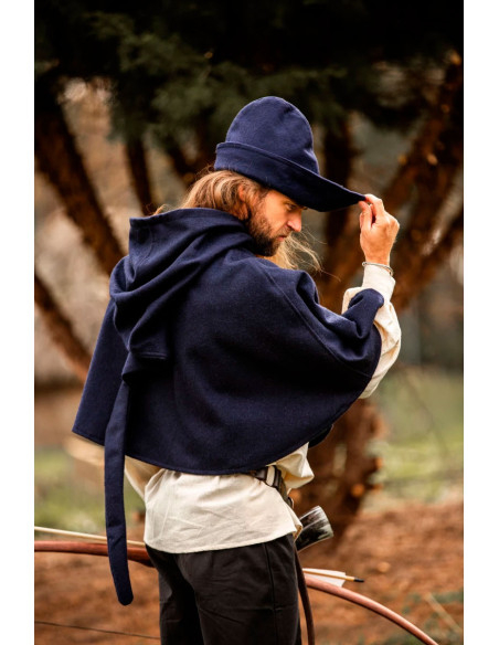 Bonnet Robin des bois en laine bleue