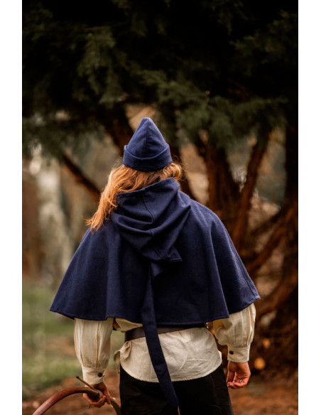 Bonnet Robin des bois en laine bleue