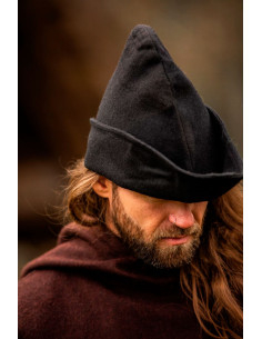 Bonnet Robin des bois en laine noire 2
