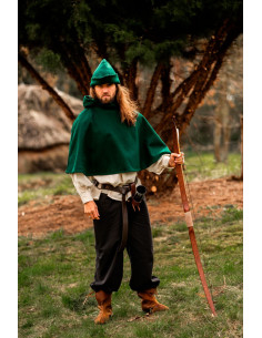 Bonnet Robin des bois en laine verte 2