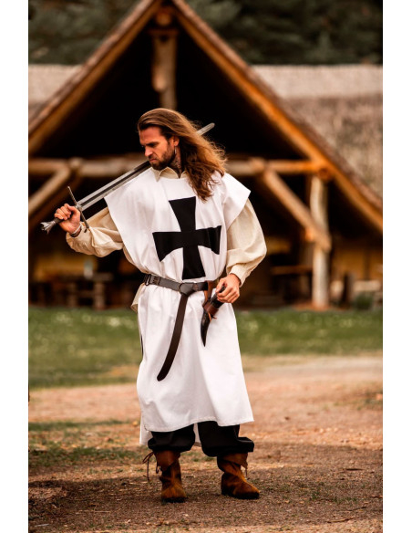 Tunique des Templiers, Blanc/Noir