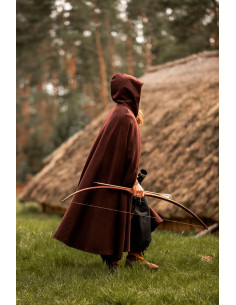 Cape médiévale classique Elinor marron foncé avec capuche... 2