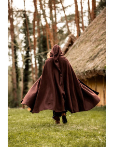 Longue cape médiévale modèle Boil, marron 131 cm. 2