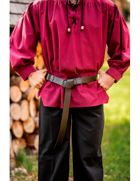 Ceinture à anneaux en cuir Conrad marron