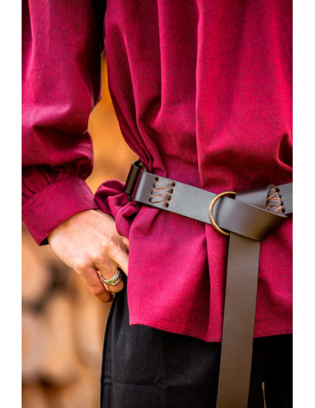 Ceinture à anneaux en cuir Conrad marron