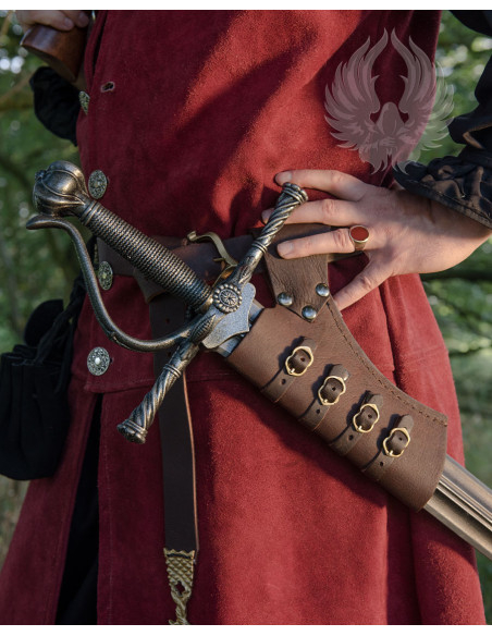Baldric médiéval en cuir pour épées...