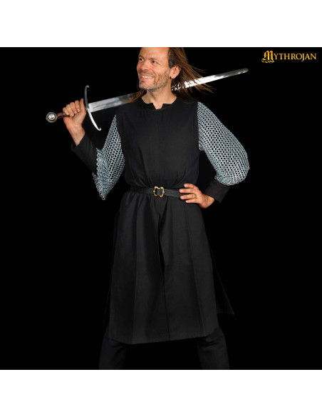 Tabard de guerrier viking médiéval, noir