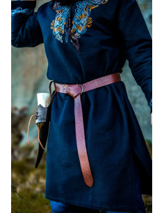 Ceinture en cuir avec imprimé celtique, couleur marron