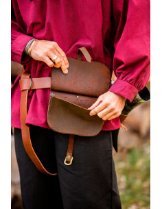 Sac en cuir médiéval modèle Udo, marron 2