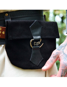 Sac en cuir médiéval modèle Will, noir