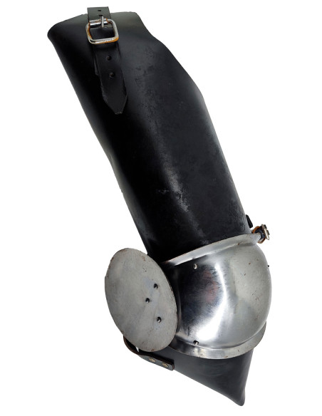 Pieds médiévaux en cuir et acier -...