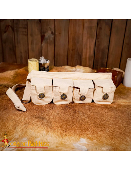 Ceinture druide avec 4 poches en coton