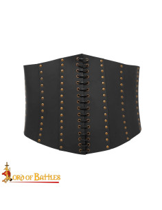 Anne Bony Corset pirate en cuir noir 2