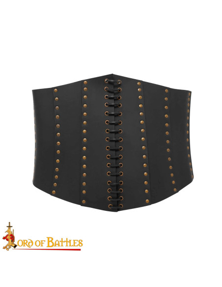 Anne Bony Corset pirate en cuir noir