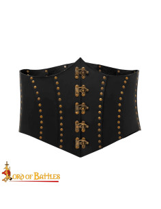 Anne Bony Corset pirate en cuir noir