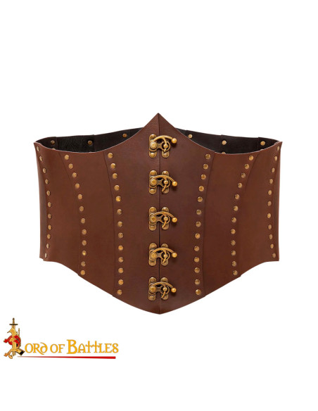 Corset Pirate Anne Bony en cuir marron
