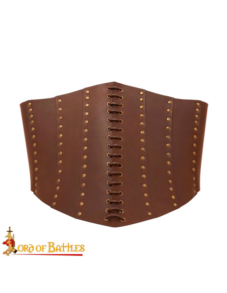 Corset Pirate Anne Bony en cuir marron