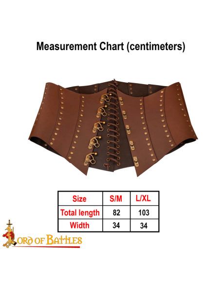 Corset Pirate Anne Bony en cuir marron