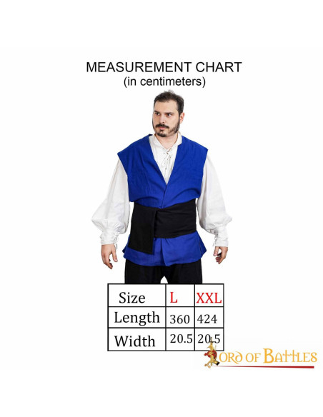 Ceinture médiévale en toile noire Pirate