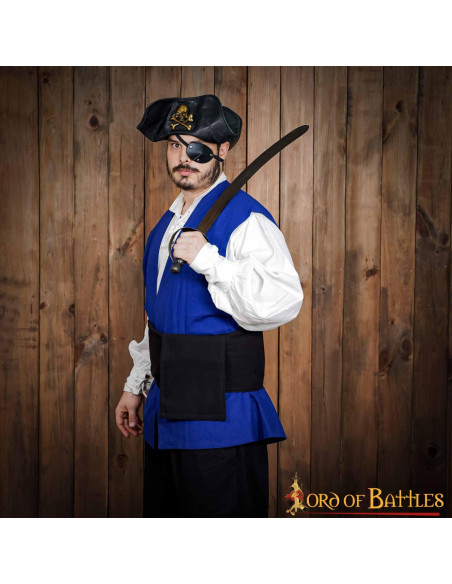 Ceinture médiévale en toile noire Pirate