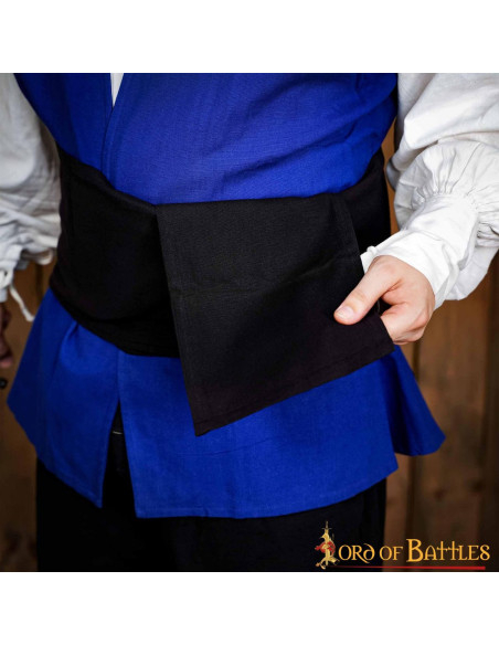 Ceinture médiévale en toile noire Pirate