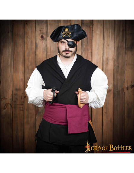 Ceinture Pirate Médiévale toile bordeaux