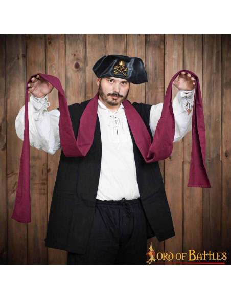 Ceinture Pirate Médiévale toile bordeaux