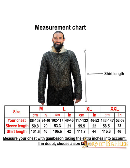 Cotte de mailles en acier doux à...