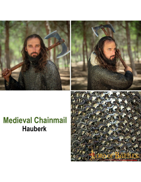 Cotte de mailles en acier doux à...