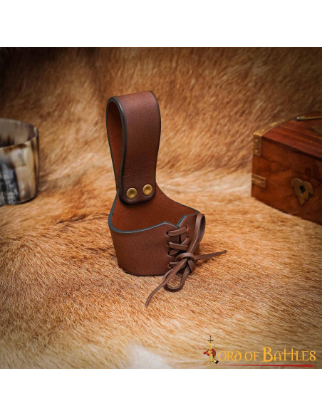 Baldric médiéval en cuir pour cornes,...