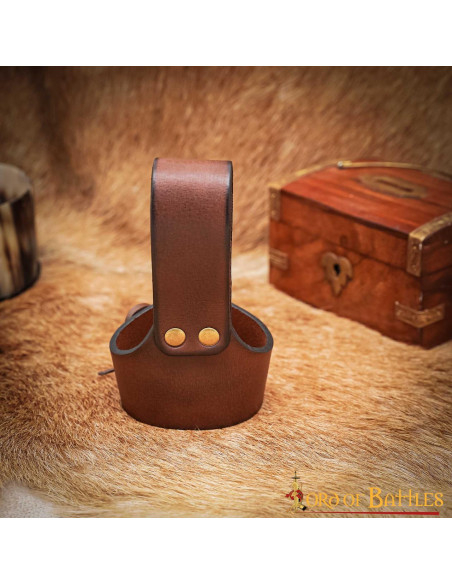 Baldric médiéval en cuir pour cornes,...