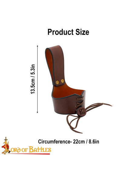 Baldric médiéval en cuir pour cornes,...