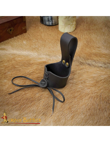 Baldric médiéval en cuir pour cornes,...