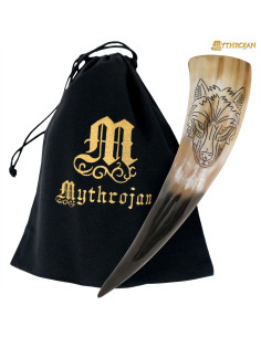 Corne à boire viking modèle loup (400 ml.)