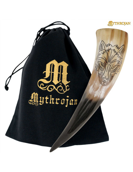 Corne à boire viking modèle loup (400...