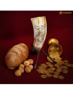 Corne à boire viking modèle loup (400 ml.) 2