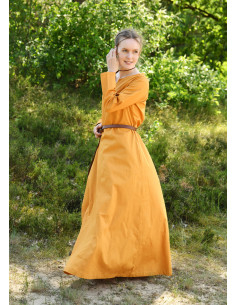 Robe viking femme modèle Milla, jaune moutarde 2